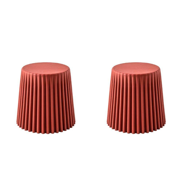 ArtissIn Set of 2 Cupcake Stool Plastic Stacking Stools Chair Outdoor Indoor Red - John Cootes