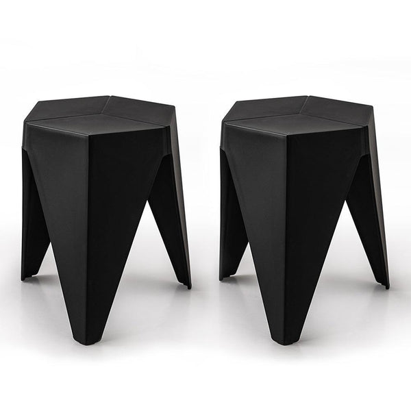 ArtissIn Set of 2 Puzzle Stool Plastic Stacking Stools Chair Outdoor Indoor Kitchen Dining - John Cootes