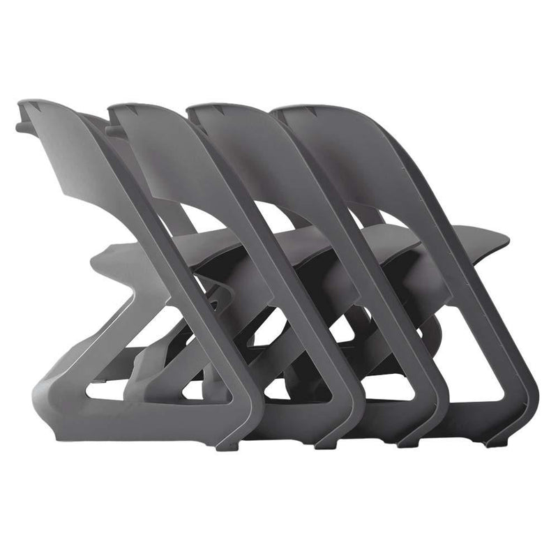 ArtissIn Set of 4 Dining Chairs Office Cafe Lounge Seat Stackable Plastic Leisure Chairs Grey - John Cootes