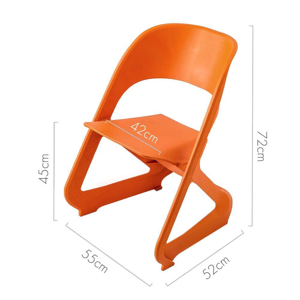 ArtissIn Set of 4 Dining Chairs Office Cafe Lounge Seat Stackable Plastic Leisure Chairs Orange - John Cootes