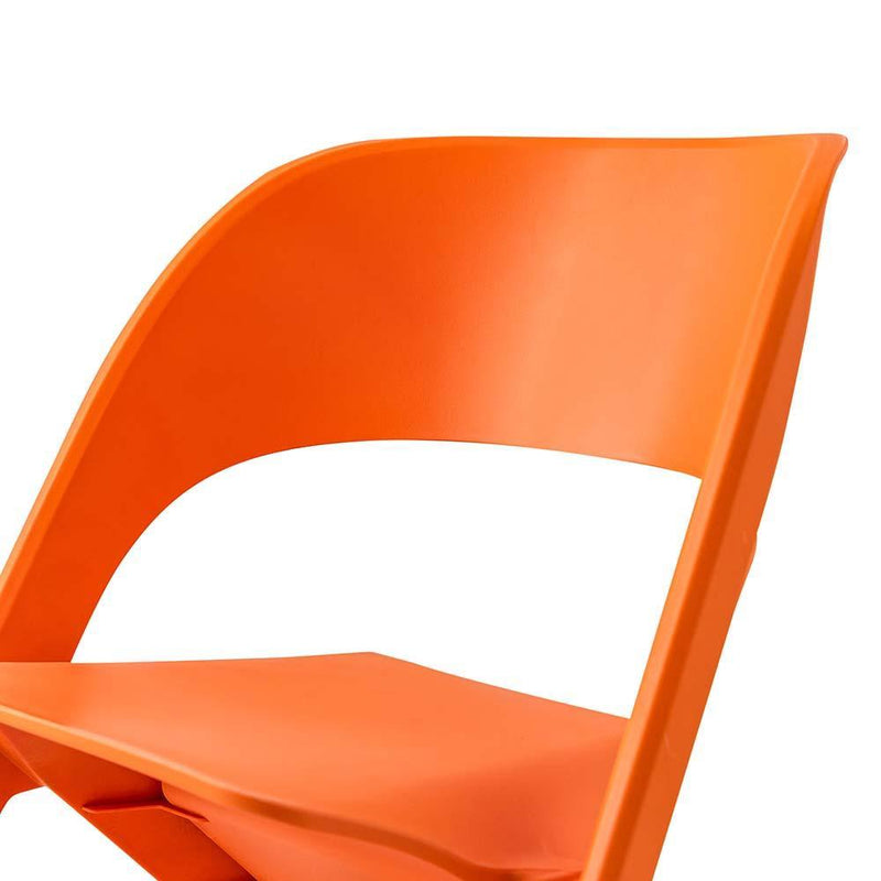 ArtissIn Set of 4 Dining Chairs Office Cafe Lounge Seat Stackable Plastic Leisure Chairs Orange - John Cootes