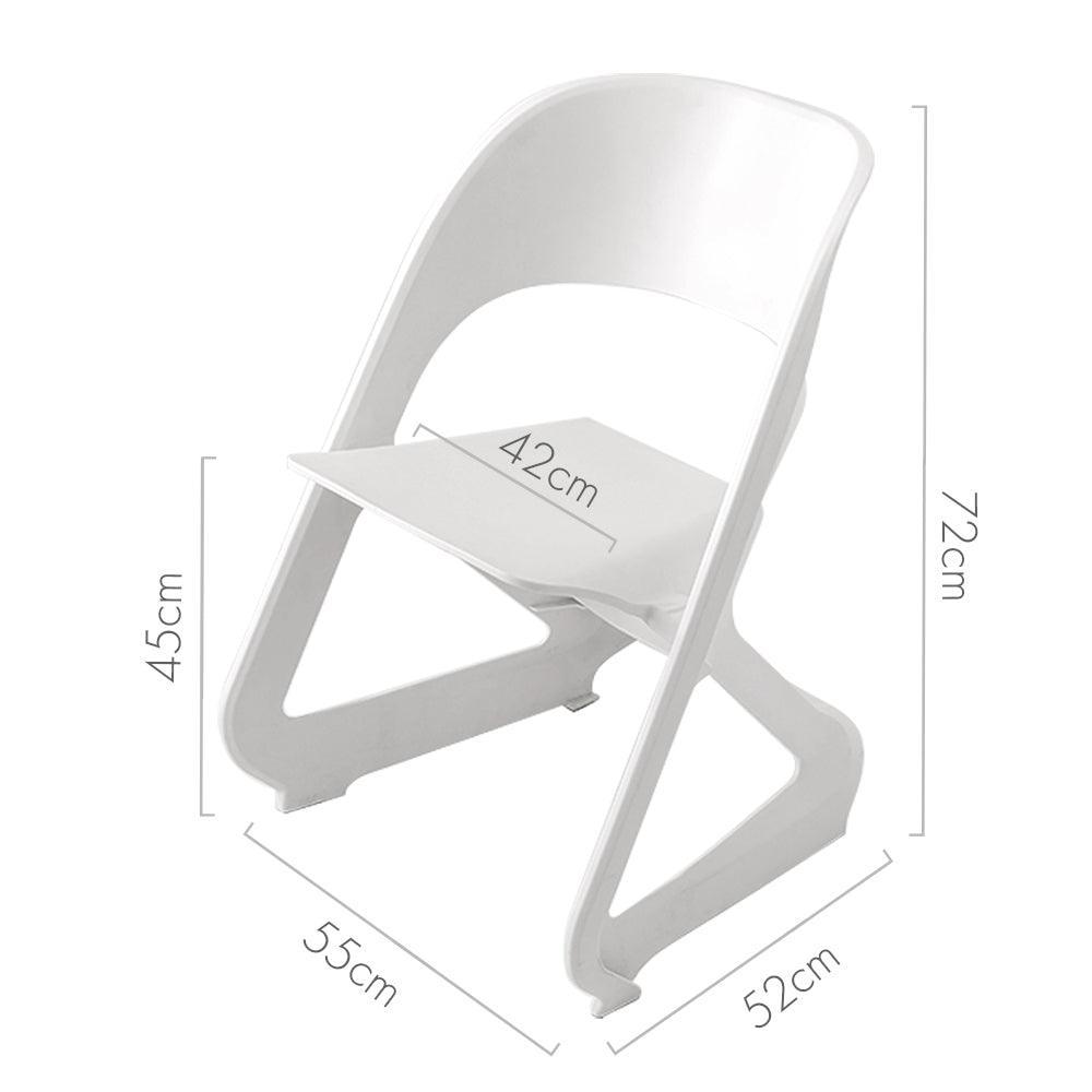 ArtissIn Set of 4 Dining Chairs Office Cafe Lounge Seat Stackable Plastic Leisure Chairs White - John Cootes