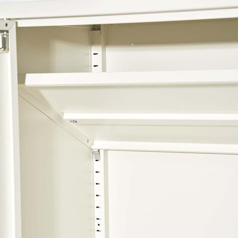 ArtissIn Sweetheart Metal Locker Storage Shelf Organizer Cabinet Buffet Sideboard White - John Cootes
