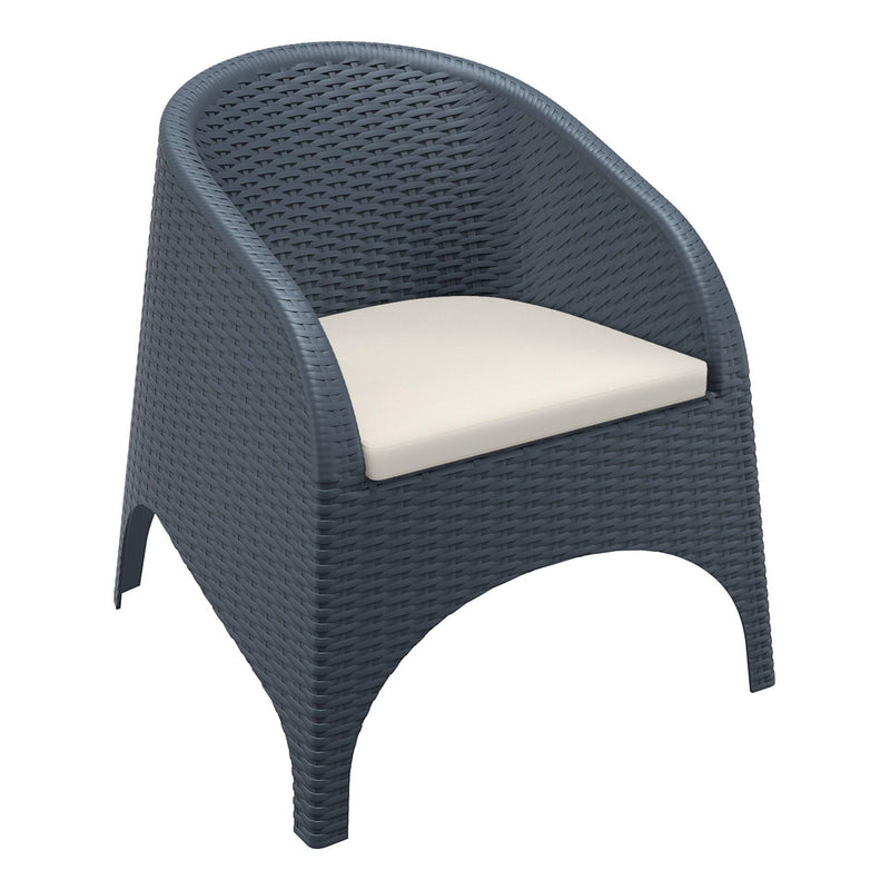 Aruba Armchair - Anthracite with Beige Cushion - John Cootes