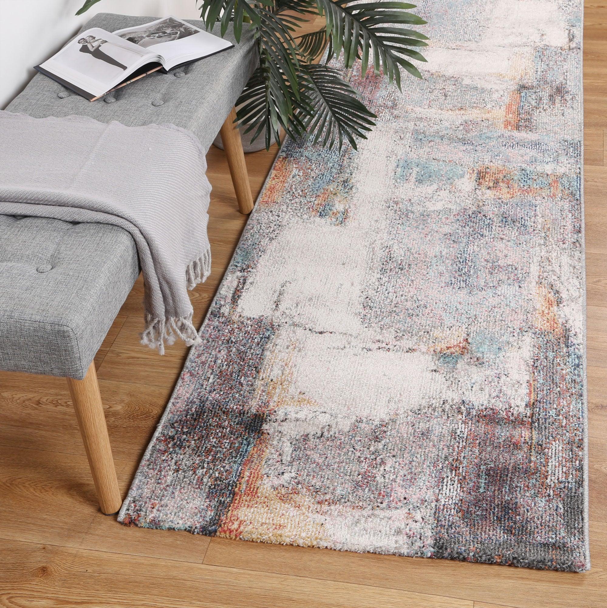 Aveza Abstract Grey Rug 160x160cm - John Cootes