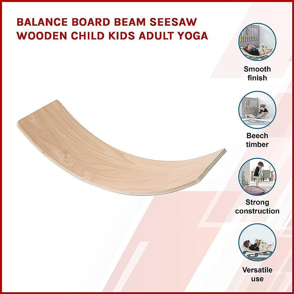 Balance Board Beam Seesaw Wooden Child Kids Adult Yoga - John Cootes