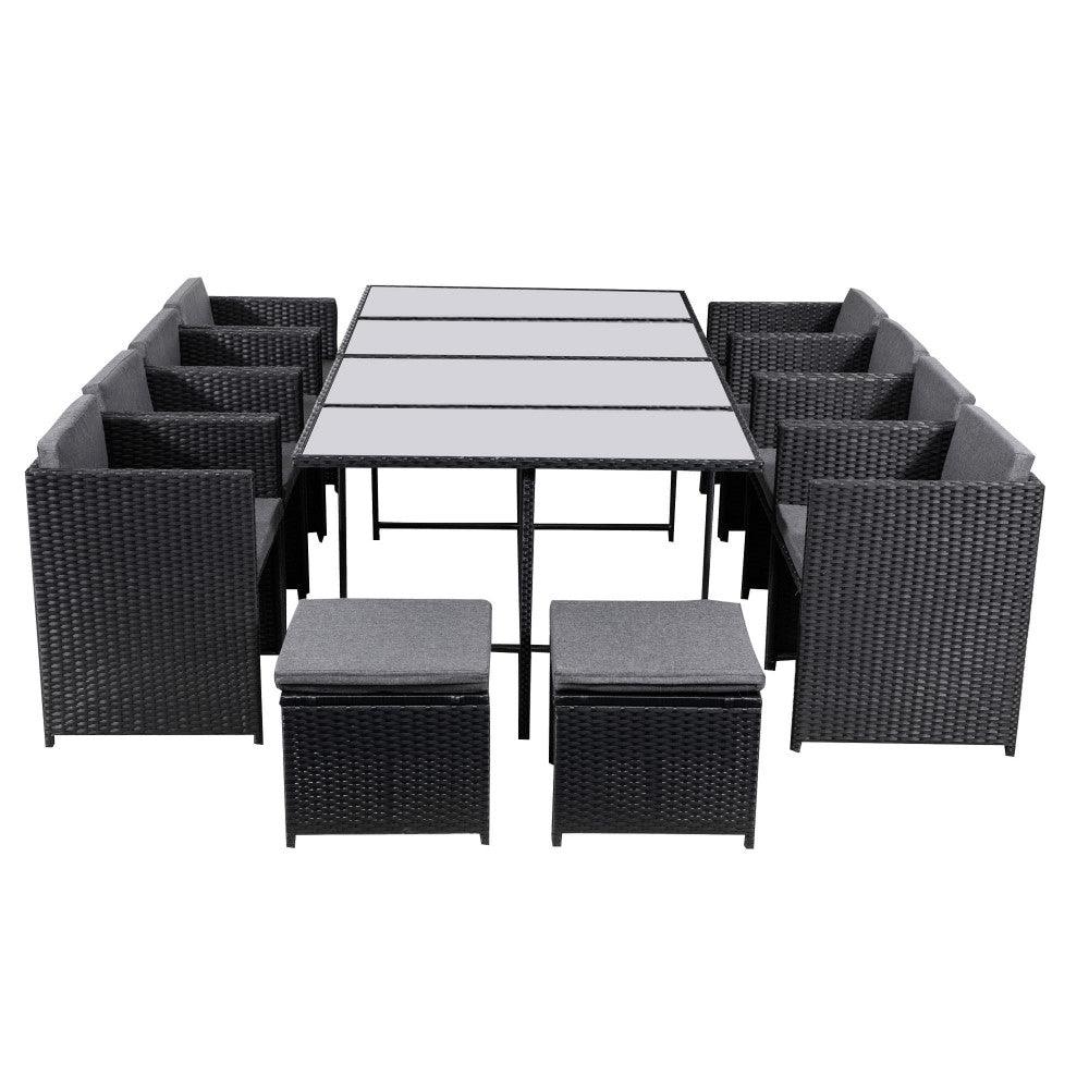 Bali 13PC Outdoor Dining Set &#8211; Black - John Cootes