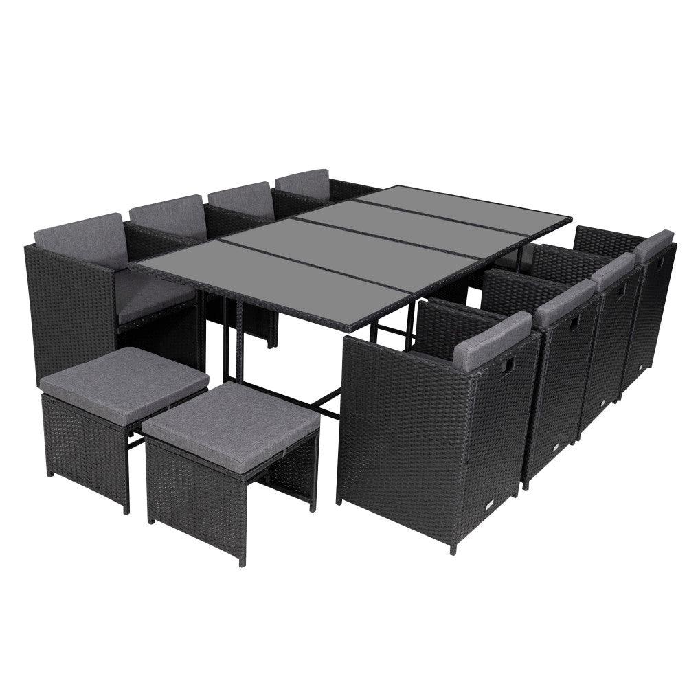 Bali 13PC Outdoor Dining Set &#8211; Black - John Cootes