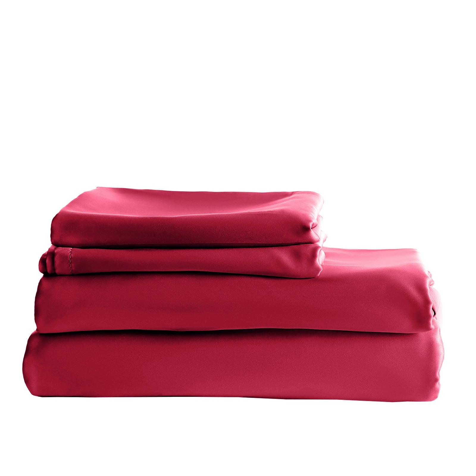 Balmain 1000 Thread Count Hotel Grade Bamboo Cotton Quilt Cover Pillowcases Set - Queen - Bordeaux - John Cootes