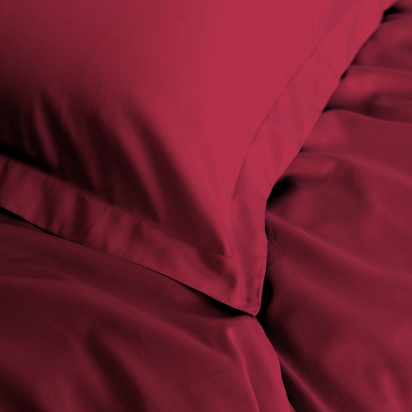 Balmain 1000 Thread Count Hotel Grade Bamboo Cotton Quilt Cover Pillowcases Set - Queen - Bordeaux - John Cootes