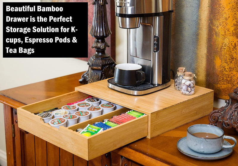 Bamboo K-Cup Coffee Pod Holder Storage Organizer for Kitchen, Jewelry and Cosmetic - John Cootes