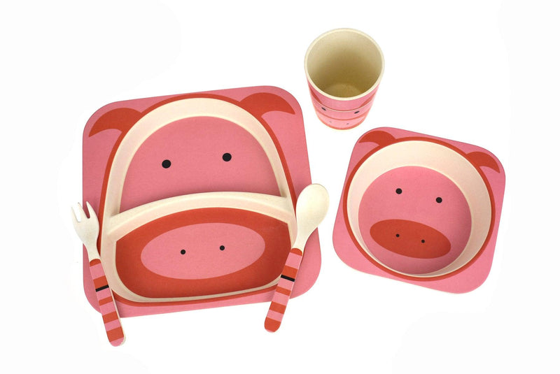 BAMBOOZOO DINNERWARE PIG 5PCS - John Cootes