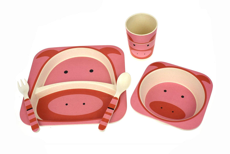 BAMBOOZOO DINNERWARE PIG 5PCS - John Cootes