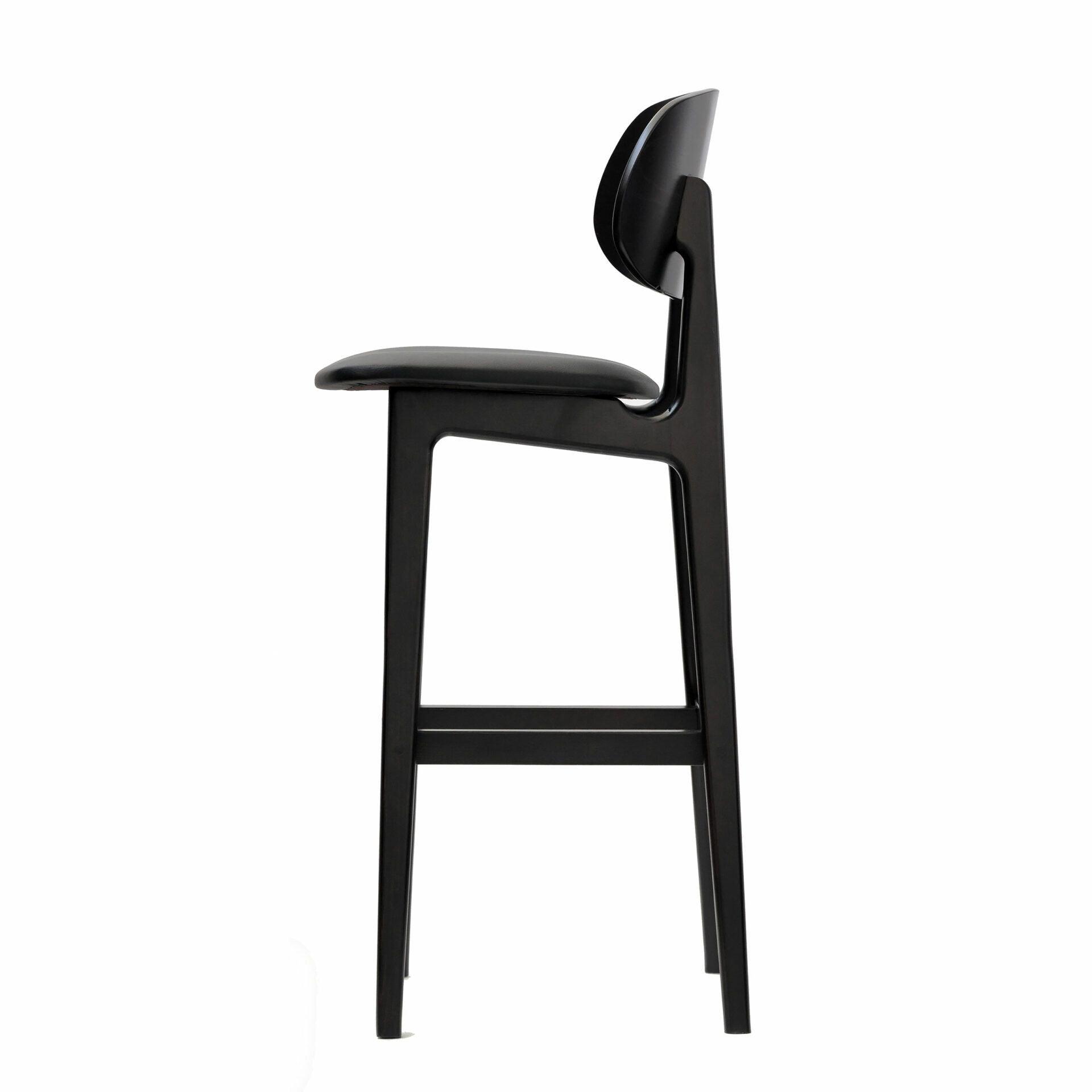 Ban Barstool - Black Dolaro Vinyl Seat - Wenge H Frame - John Cootes