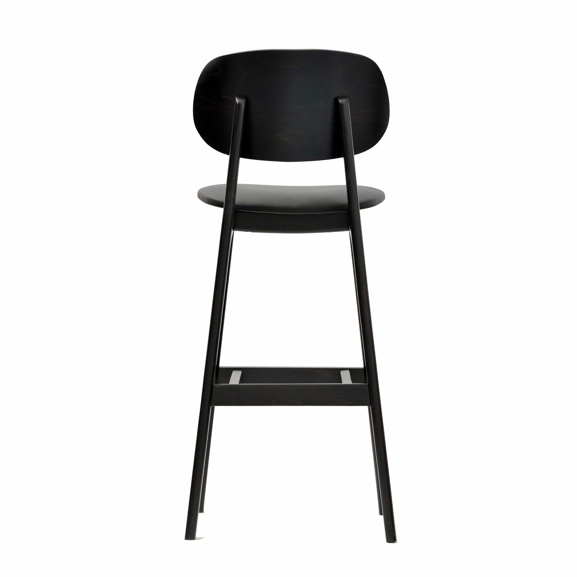 Ban Barstool - Black Dolaro Vinyl Seat - Wenge H Frame - John Cootes