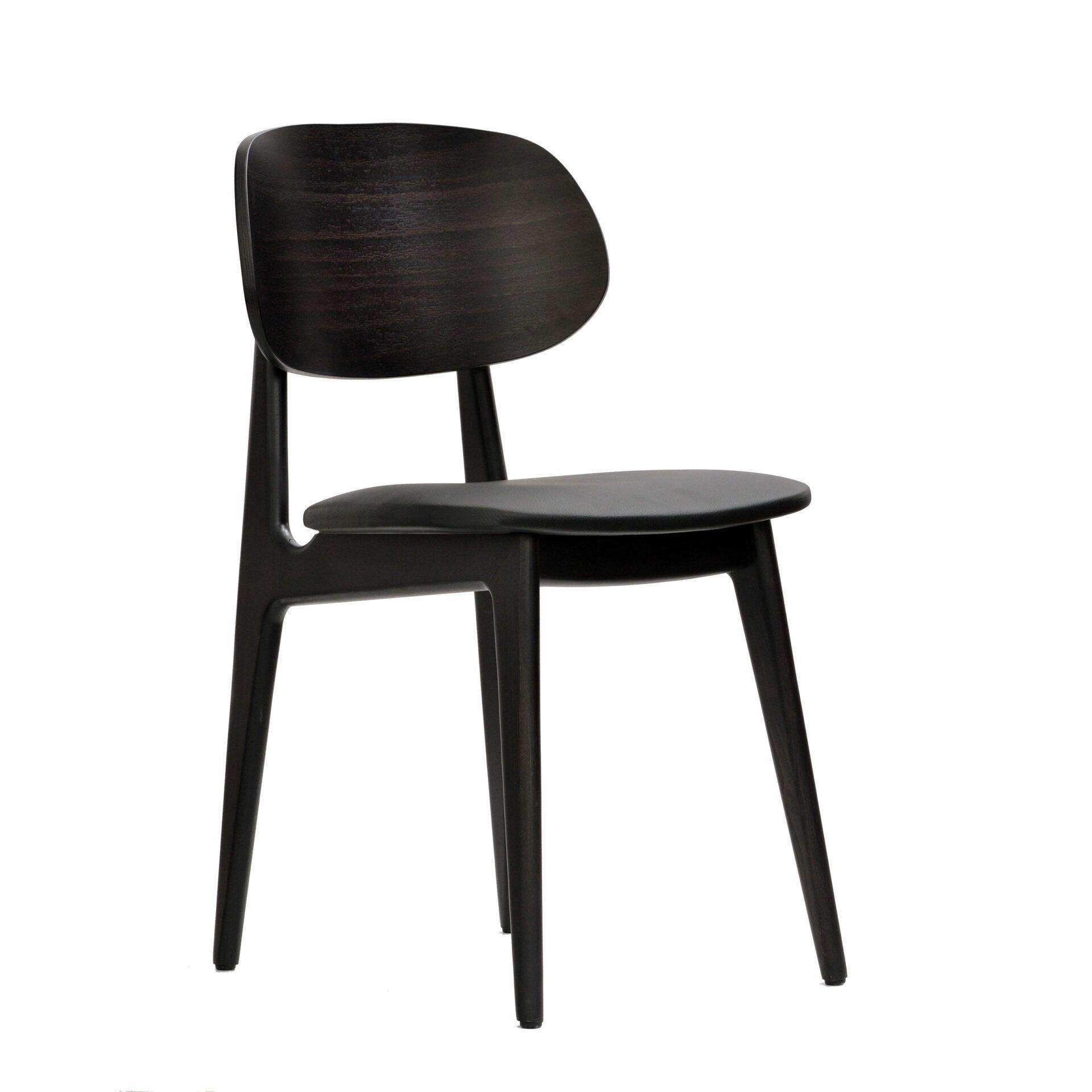 Ban Chair - Black Dolaro Vinyl Seat - Wenge H Frame - John Cootes