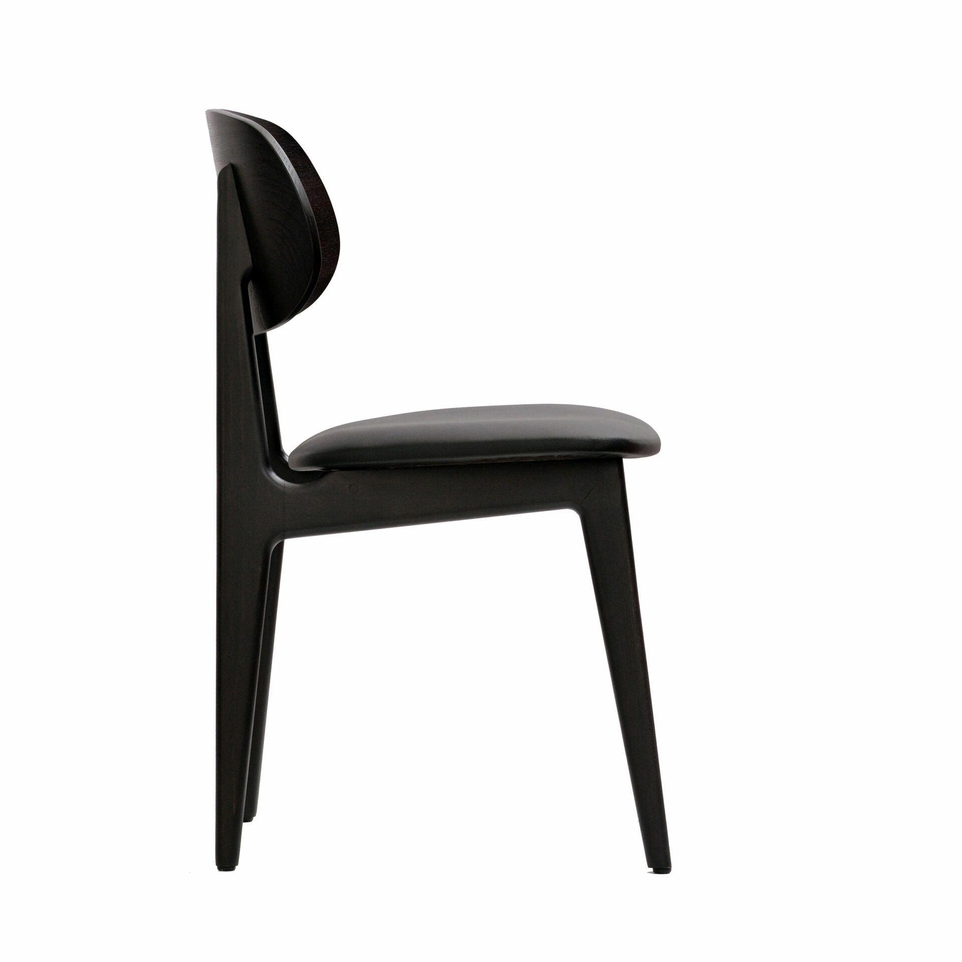 Ban Chair - Black Dolaro Vinyl Seat - Wenge H Frame - John Cootes