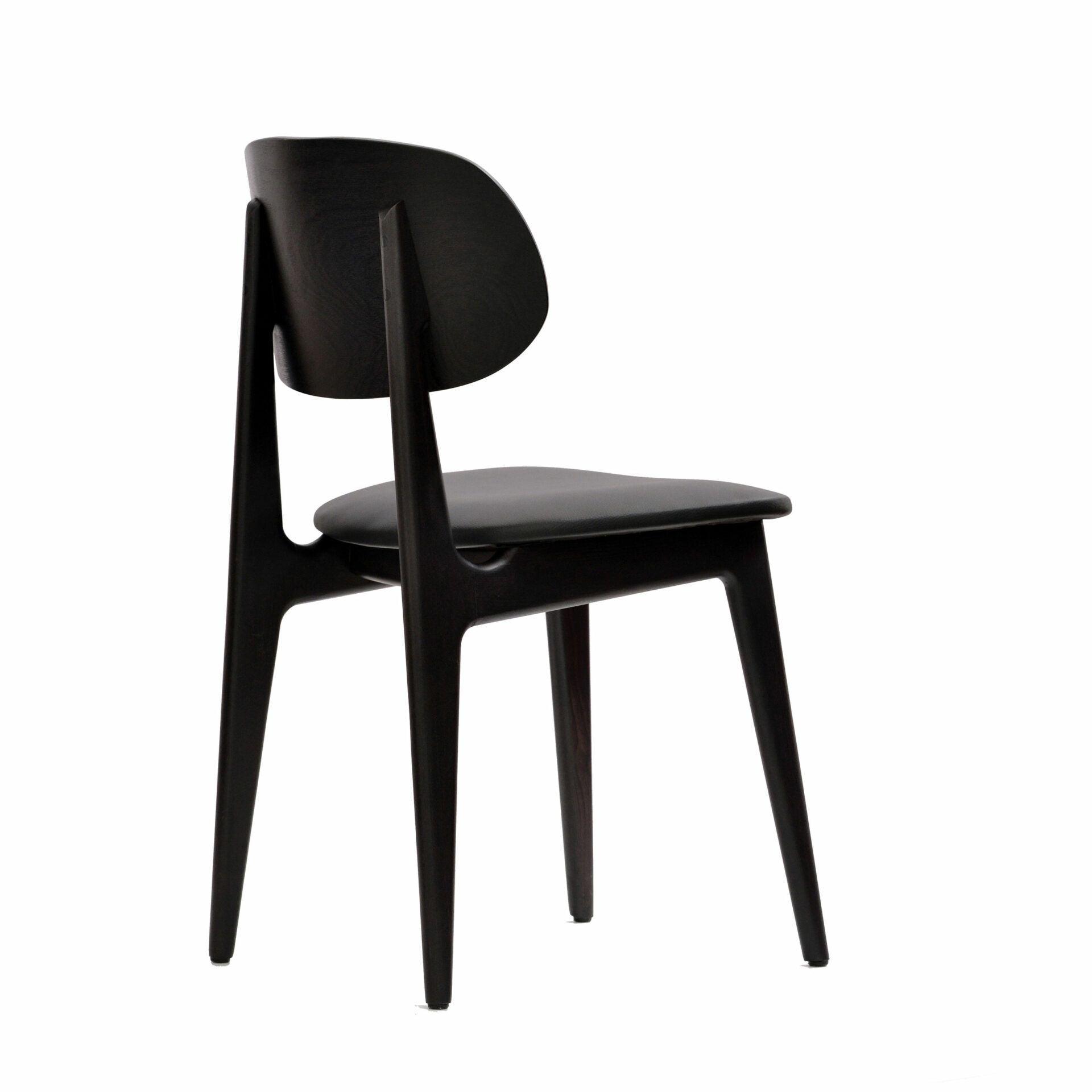 Ban Chair - Black Dolaro Vinyl Seat - Wenge H Frame - John Cootes