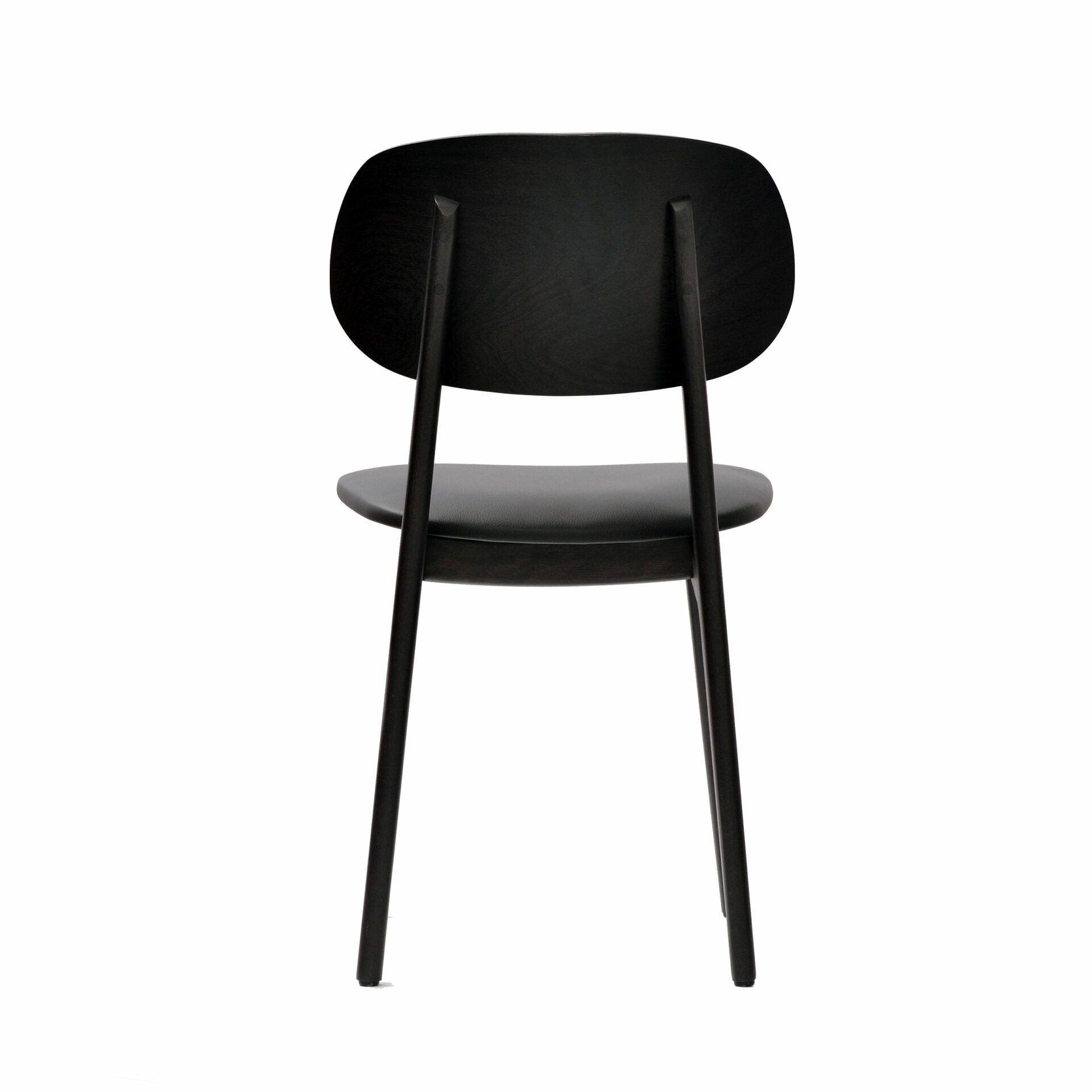 Ban Chair - Black Dolaro Vinyl Seat - Wenge H Frame - John Cootes