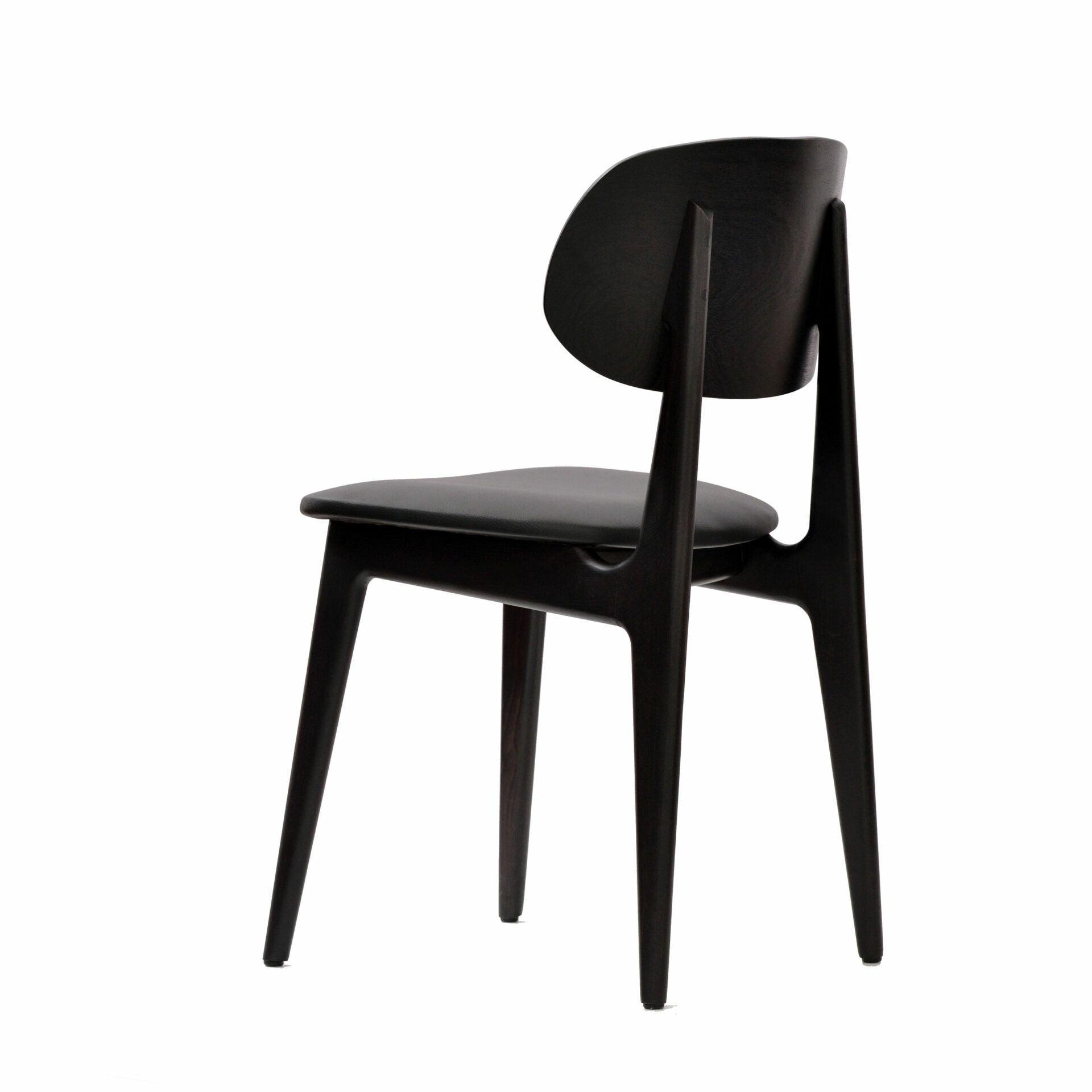 Ban Chair - Black Dolaro Vinyl Seat - Wenge H Frame - John Cootes