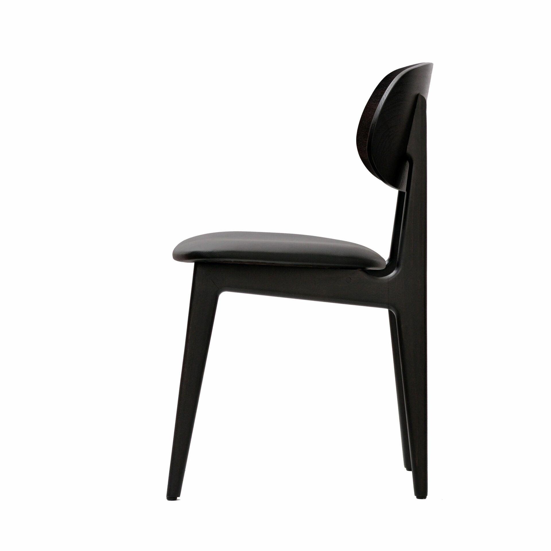 Ban Chair - Black Dolaro Vinyl Seat - Wenge H Frame - John Cootes