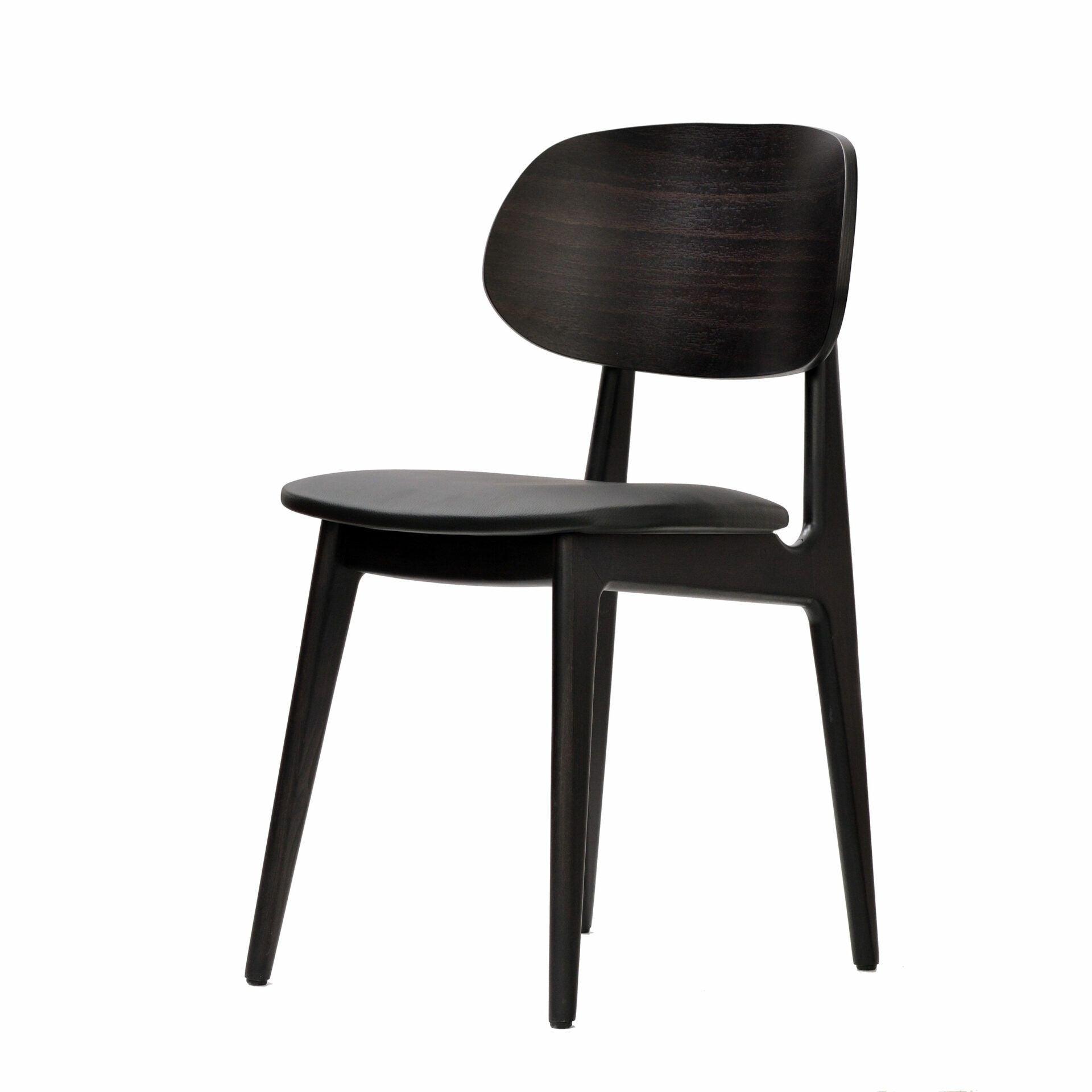 Ban Chair - Black Dolaro Vinyl Seat - Wenge H Frame - John Cootes