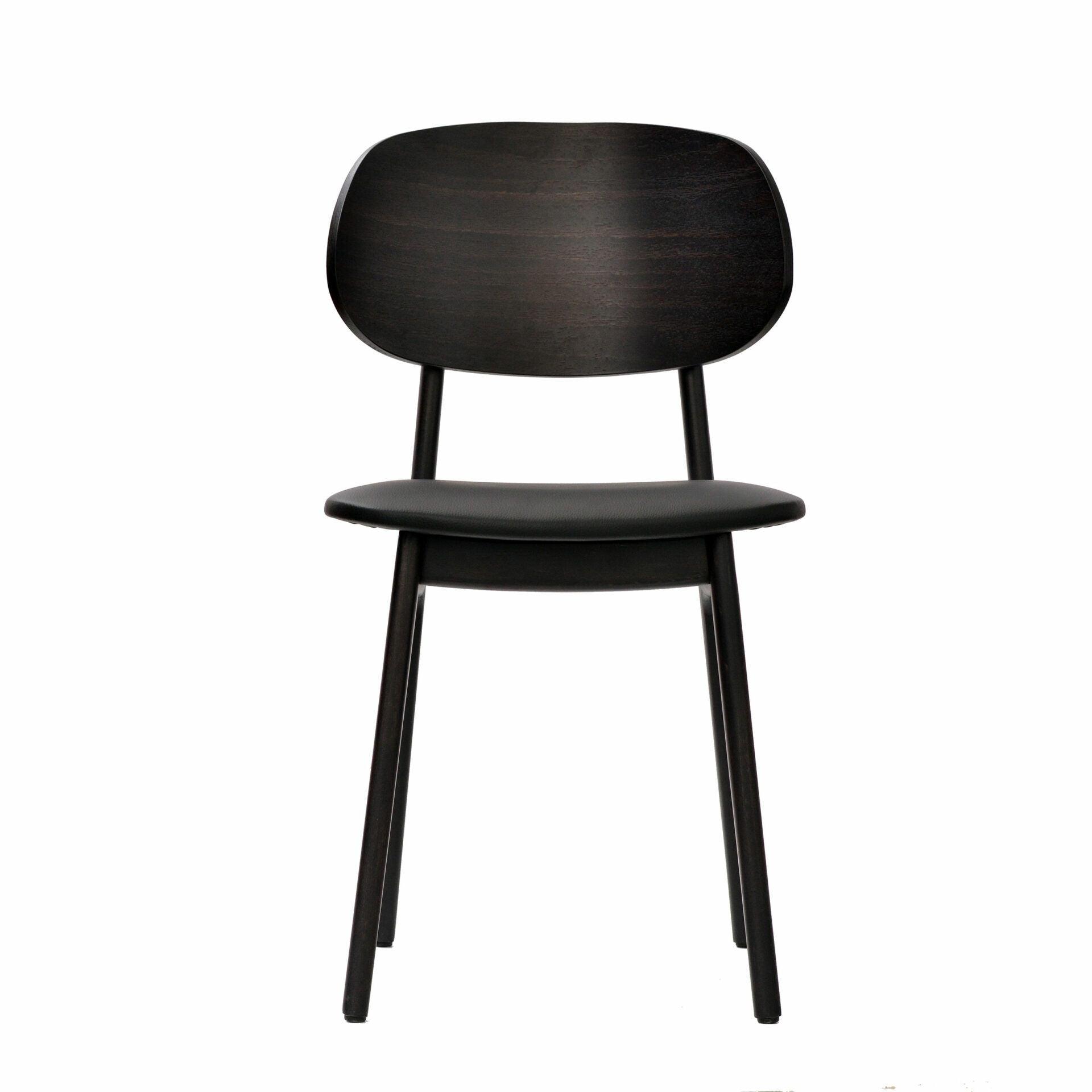 Ban Chair - Black Dolaro Vinyl Seat - Wenge H Frame - John Cootes