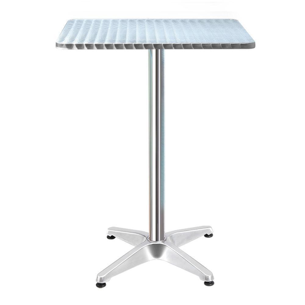 Bar Table Outdoor Furniture Adjustable Aluminium Pub Cafe Indoor Square Gardeon - John Cootes