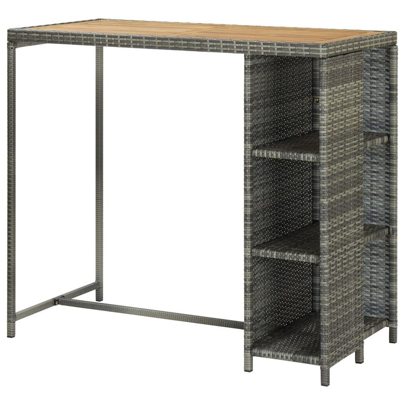 Bar Table With Storage Rack Grey 120x60x110 Cm - John Cootes
