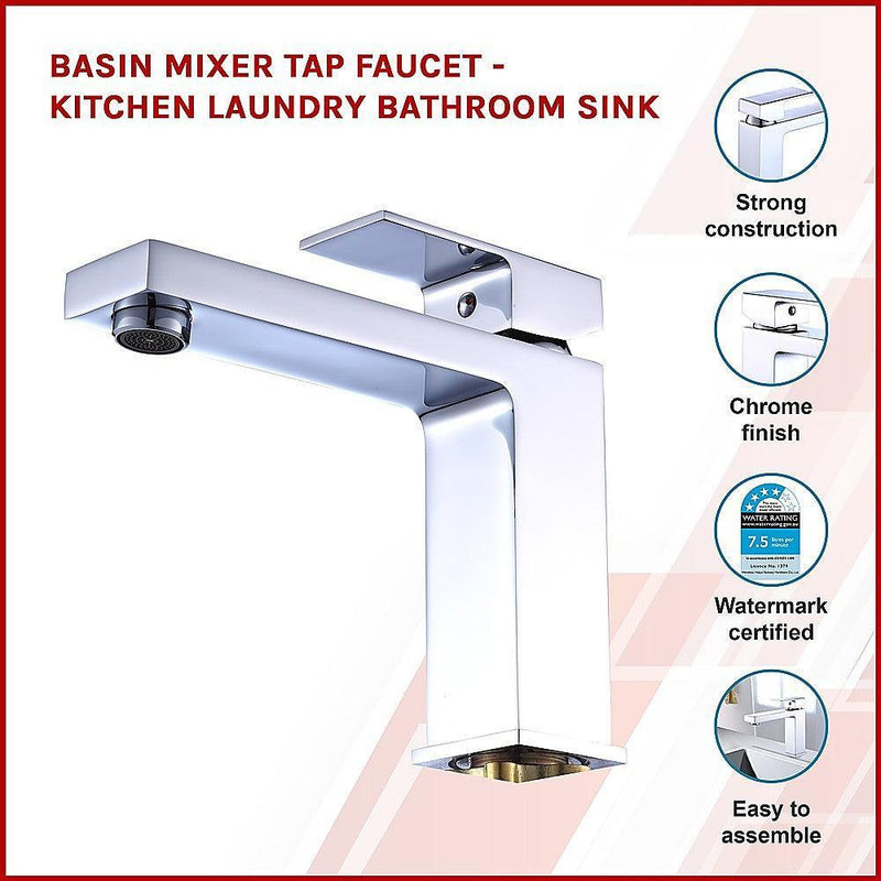 Basin Mixer Tap Faucet -Kitchen Laundry Bathroom Sink - John Cootes