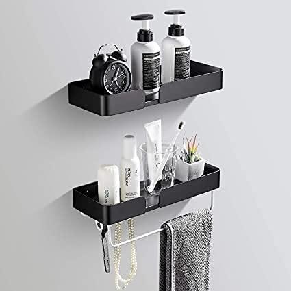 Bathroom 2-Tier Shelves Shower Caddy Wall for Kitchen Toilet Drilling - John Cootes
