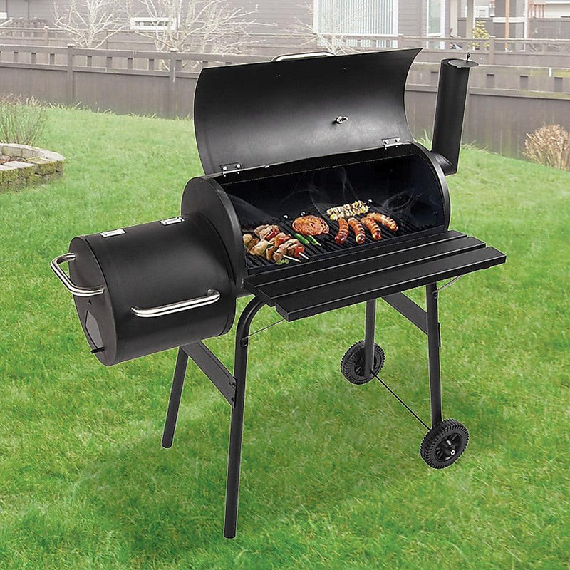 BBQ Smoker Charcoal Grill Roaster Portable Outdoor Camping Barbecue 2in1 - John Cootes
