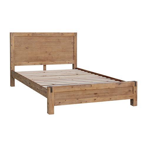 Bed Frame Single Size in Solid Wood Veneered Acacia Bedroom Timber Slat in Oak - John Cootes