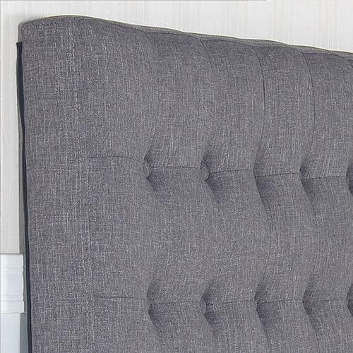 Bed Head King Charcoal Headboard Upholstery Fabric Tufted Buttons - John Cootes