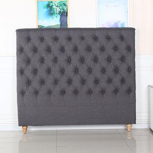 Bed Head King Size French Provincial Headboard Upholsterd Fabric Charcoal - John Cootes