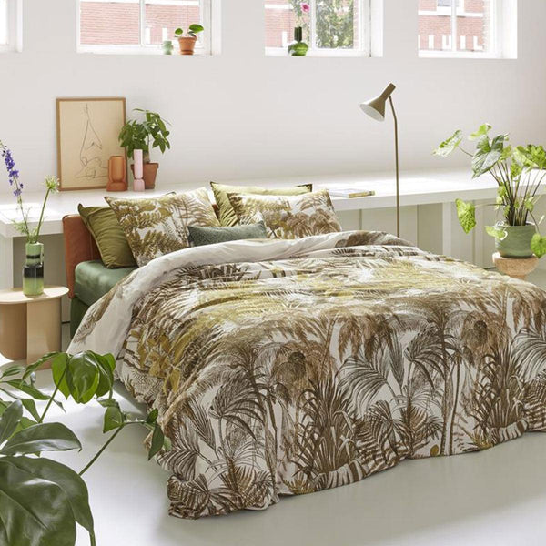 Bedding House Caribe Ochre Cotton Quilt Cover Set King - John Cootes