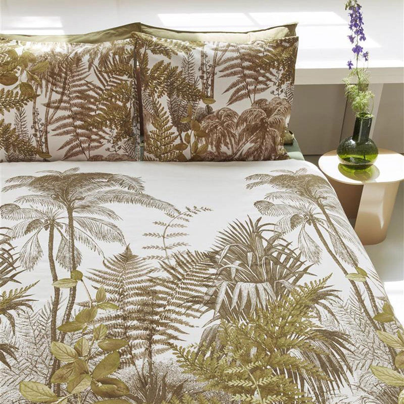 Bedding House Caribe Ochre Cotton Quilt Cover Set King - John Cootes