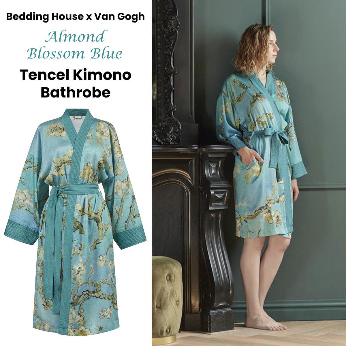 Bedding House Van Gogh Almond Blossom Blue Kimono Bath Robe Large/Extra Large - John Cootes