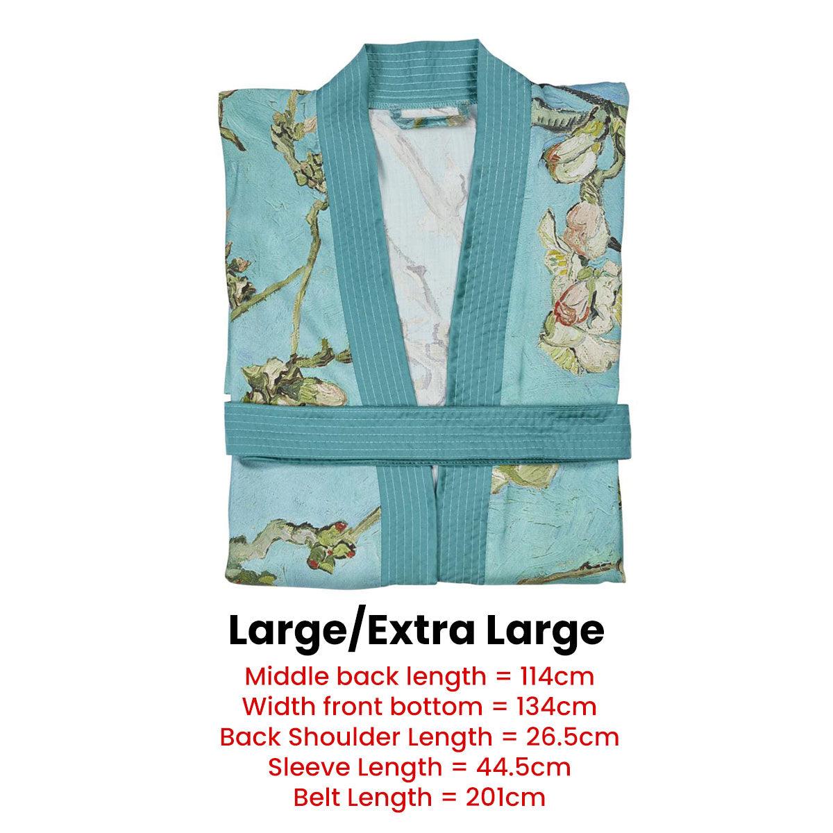 Bedding House Van Gogh Almond Blossom Blue Kimono Bath Robe Large/Extra Large - John Cootes