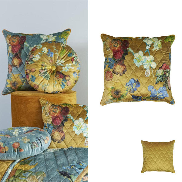 Bedding House Van Gogh Carr� Fleuri Gold Square Filled Cushion 50cm x 50cm - John Cootes