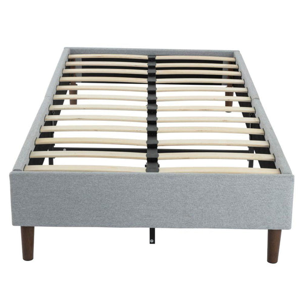 Bedframe with Wooden Slats (Light Grey) &#8211; Double - John Cootes