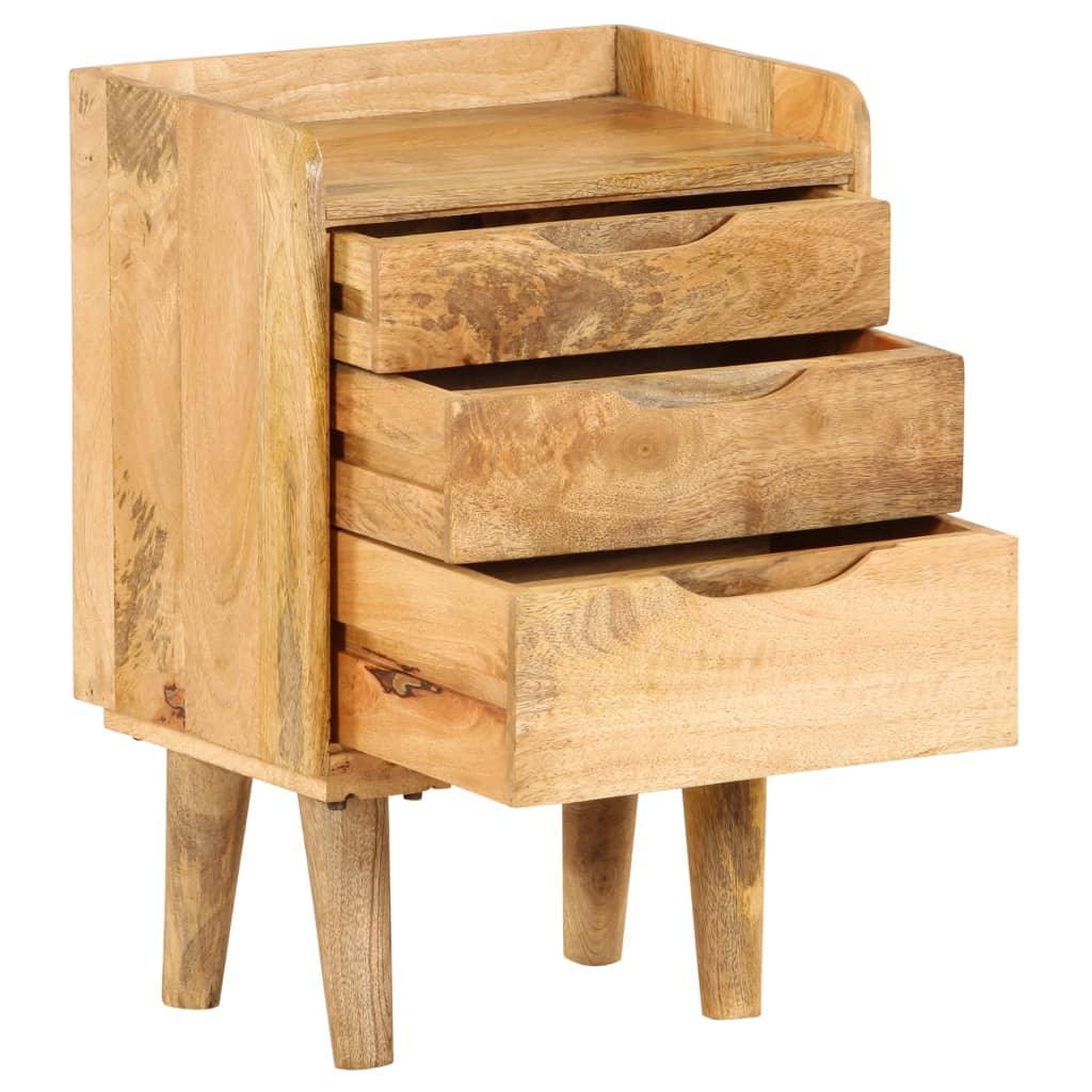 Bedside Cabinet Solid Mango Wood 40x30x59.5 Cm - John Cootes