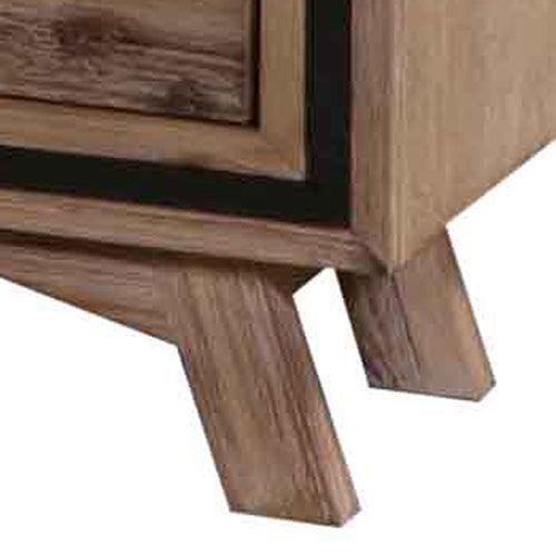 Bedside Table 2 drawer Night Stand with Solid Acacia Storage in Sliver Brush Colour - John Cootes