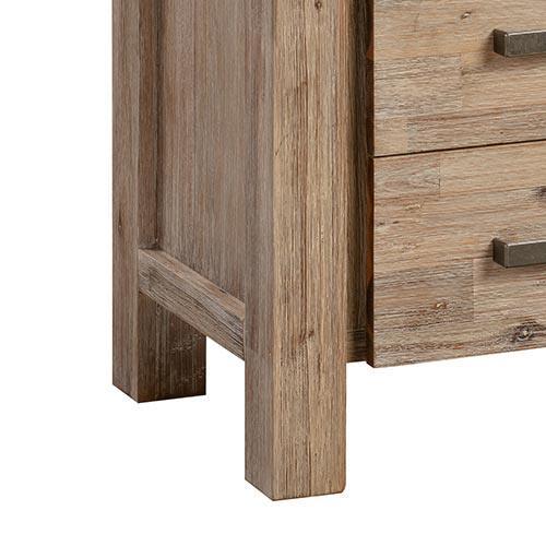 Bedside Table 2 drawers Night Stand in Solid Acacia Wood Oak Colour - John Cootes