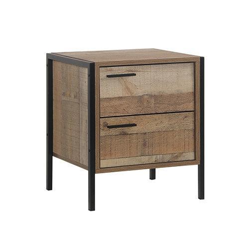 Bedside Table 2 drawers Night Stand Particle Board Construction in Oak Colour - John Cootes