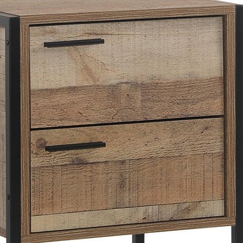 Bedside Table 2 drawers Night Stand Particle Board Construction in Oak Colour - John Cootes