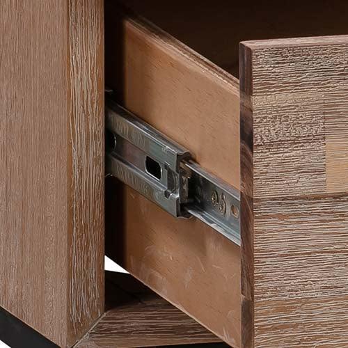 Bedside Table 2 drawers Side Table Solid Acacia Wood Veneered in Tea Colour - John Cootes