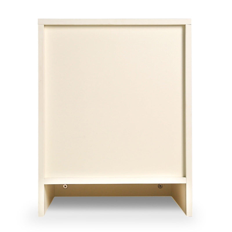 Bedside Table with Drawers MDF Cabinet Storage 51 x 40cm - White Red - John Cootes