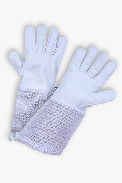 Beekeeping Bee Gloves Goat Skin 3 Mesh Ventilated Gloves-S - John Cootes