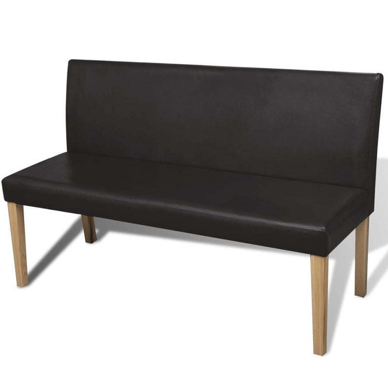 Bench 139,5 Cm Dark Brown Faux Leather - John Cootes